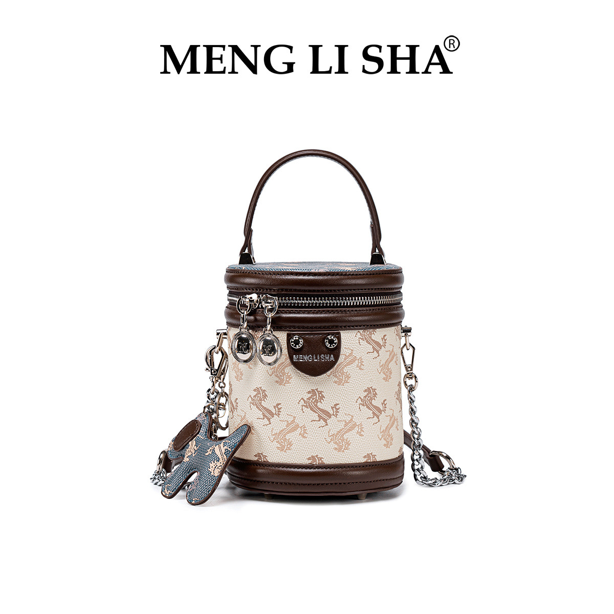2025 MENG LI SHA New Summer Light Luxury Niche High-End Large-Capacity One-Shoulder Crossbody Bucket Bag Commuter Handbag
