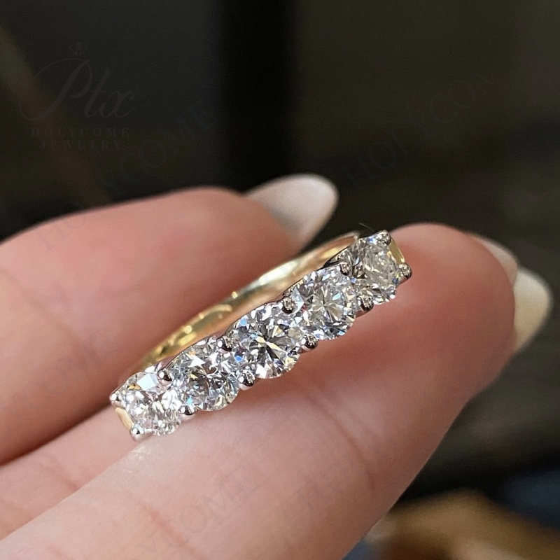 Custom Ring Band 925 Silver 10K 14K 18K Gold D VVS1 Moissanite Lab Grown Diamond High Quality Wedding Engagement Ring for Women