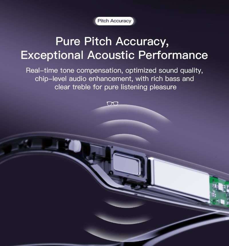 M02 Smart Glasses: AI Assistant, HD Bluetooth 5.3 Calling, 300Mah Battery, Ip65 Waterproof, 100W Pix Camera, 2H Music, 4H Talk Time