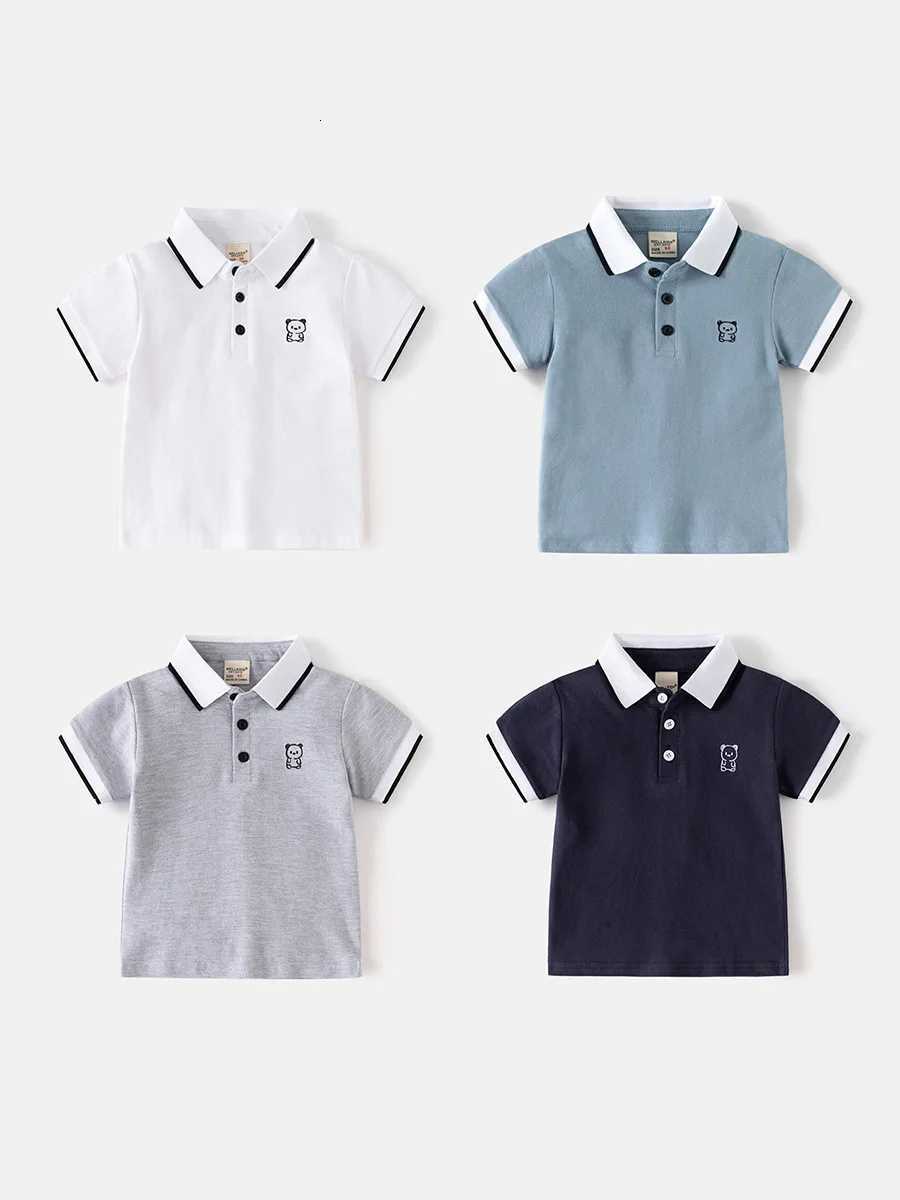2025 New Boys Polo Shirt Baby Half Sleeve Embroidered Top Trendy Korean Version Childrens Short Sleeve T-shirt X250806