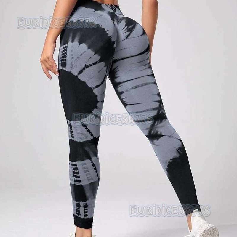 Tie-dye Trend Yoga Pants High Waist Hip-lifting Tummy Control Pants Fitness Sports Shaping Pants H250806