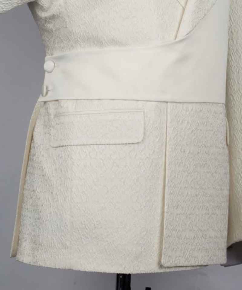 Gentleman Wedding Tuxedos Jacquard 1 Piece Set Jacket Notched Lapel Men Suits Designer Belt Groom Wear Party Suit Customized