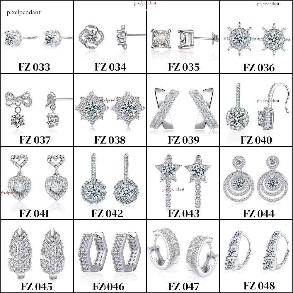 Sier D VVS Moissanite Stud Earrings Women's Jewelry