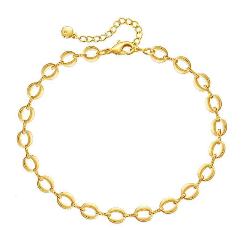 Copper Plated 18K Gold Round European And American Metal Texture O Chain Design Simple Chain Anklet Women Romantic Jewelry Y250805