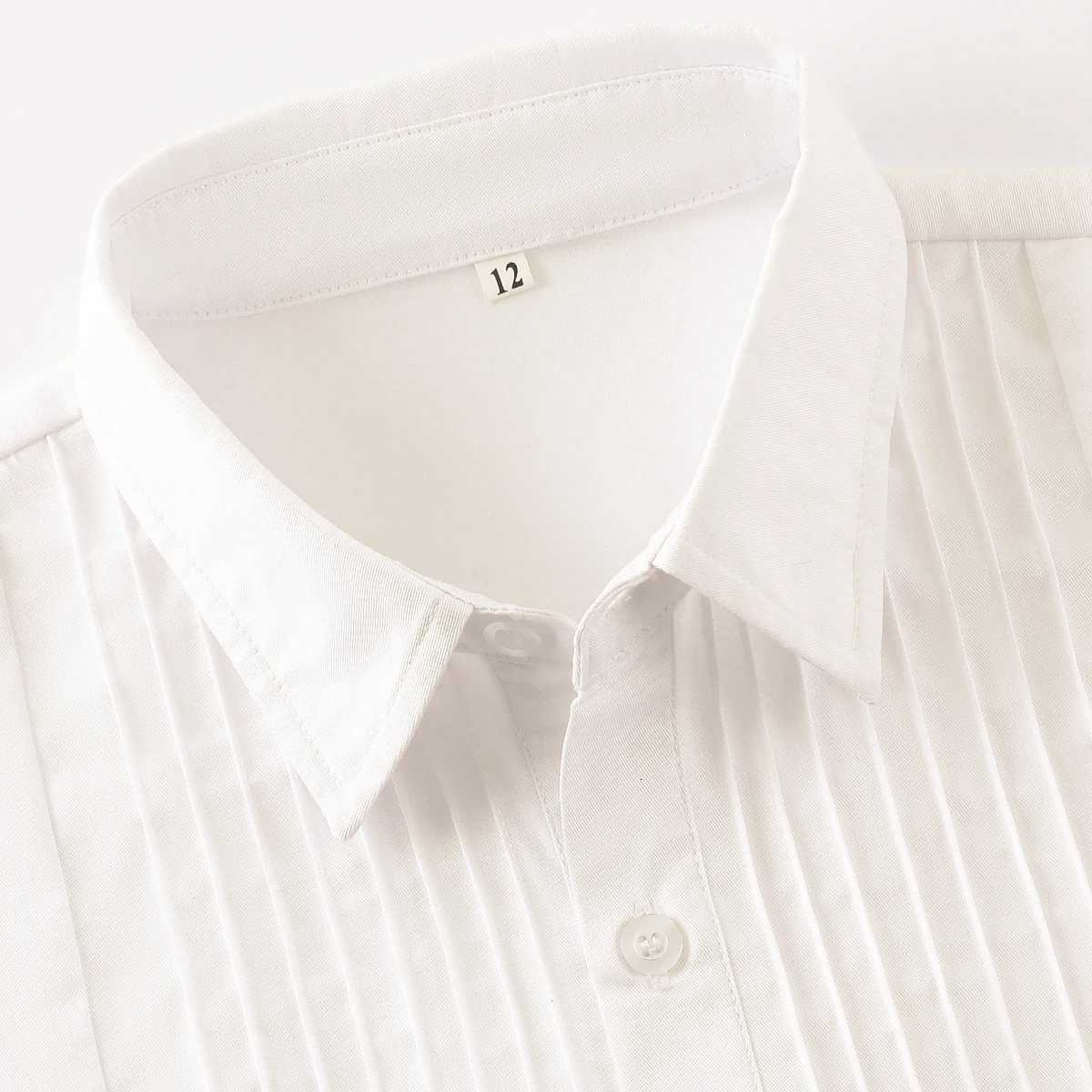 4PCS Boys Shirt Kids Oxford White Shirts Wedding Birthday School Uniform Piano Ceremony Formal Performance Photography Party Gift X250806