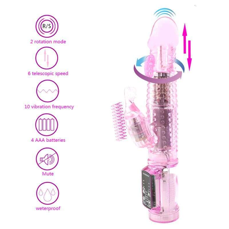 Rabbit Dual Motor Realistic Dildo Clitoral Stimulator Erotic G-Spot Vibrator Adult Women's Sex Toy