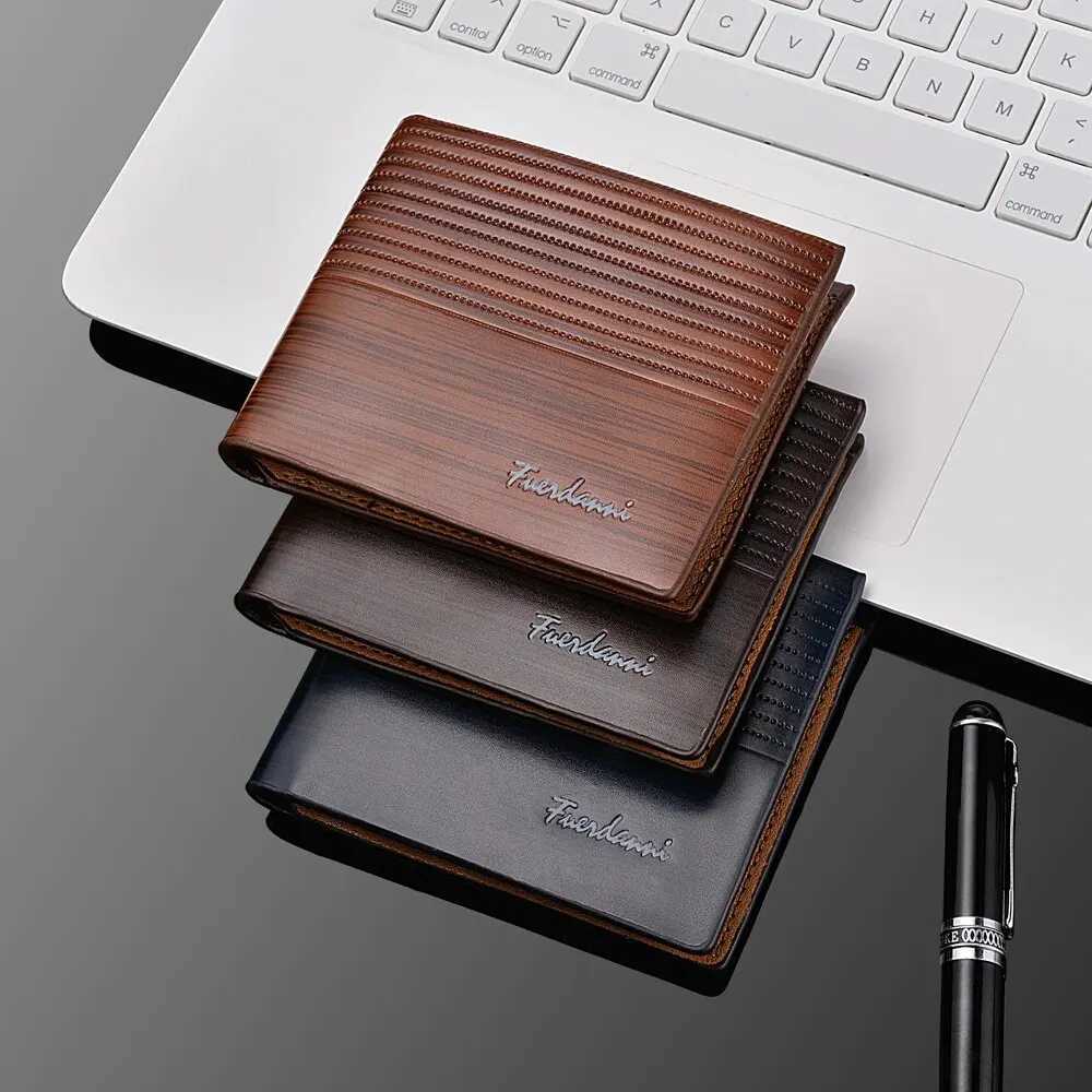 Mens Business Short PU Leather Wallet Mens Slim-fit Soft Leather Holder Fashion Solid Color Multi-functional MensXJ250806