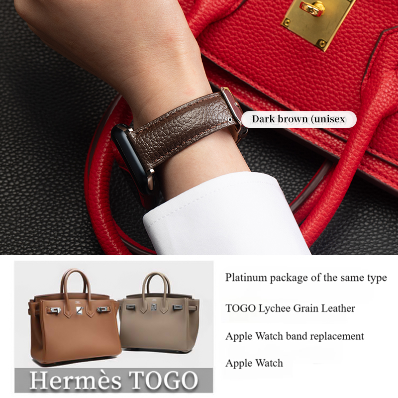 Watch Series 9/8/7/6/SE/Ultra Full range Leather Strap with Soft Premium Litchi patterned leather for Men & Women