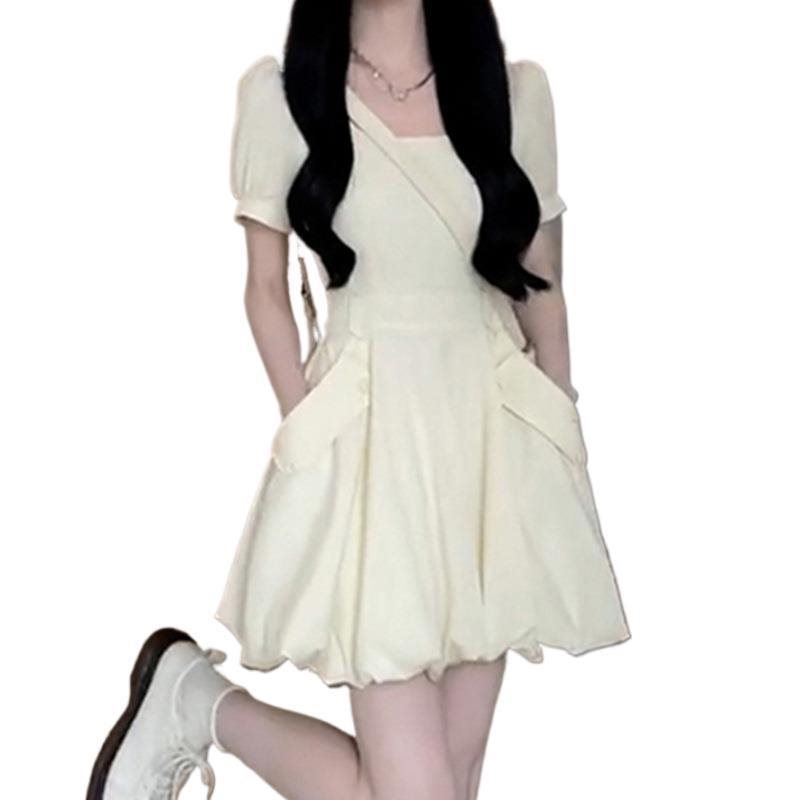 SY41804 Gentle French white dress women's summer 2025 new long skirt