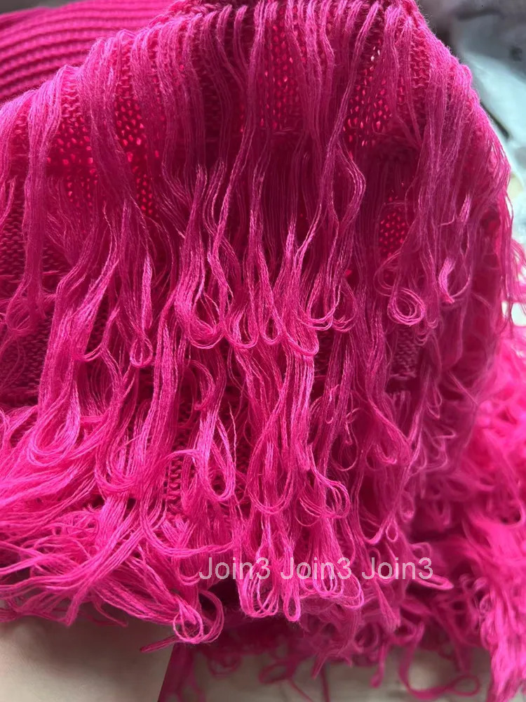 Joskaa Summer Women Elegant Round Neck Sleeveless Tassels Hem Bodycon Mini Knitted Dress Holiday Beach Party Clubwear