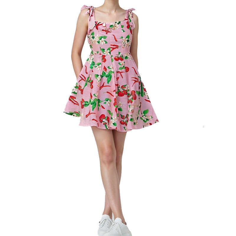 Summer New Fashion Elegant Casual Vacation Printed Dress Women's Wear B5