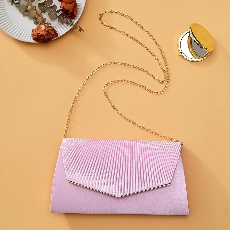 pleated cover envelope purse hand bags clutch bag evening shoulder bags for women Wedding Dinner Party bag 250730
