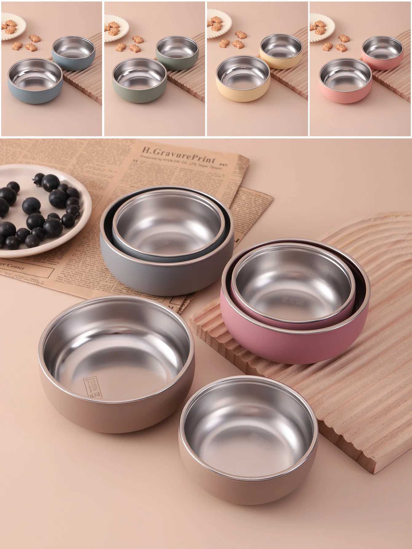 2PCS Baby Stainless Steel Dishes Plate With Suction Base For Food Feeding BPA Free Safe Silicone Bowl Newborn Tableware Items X250806