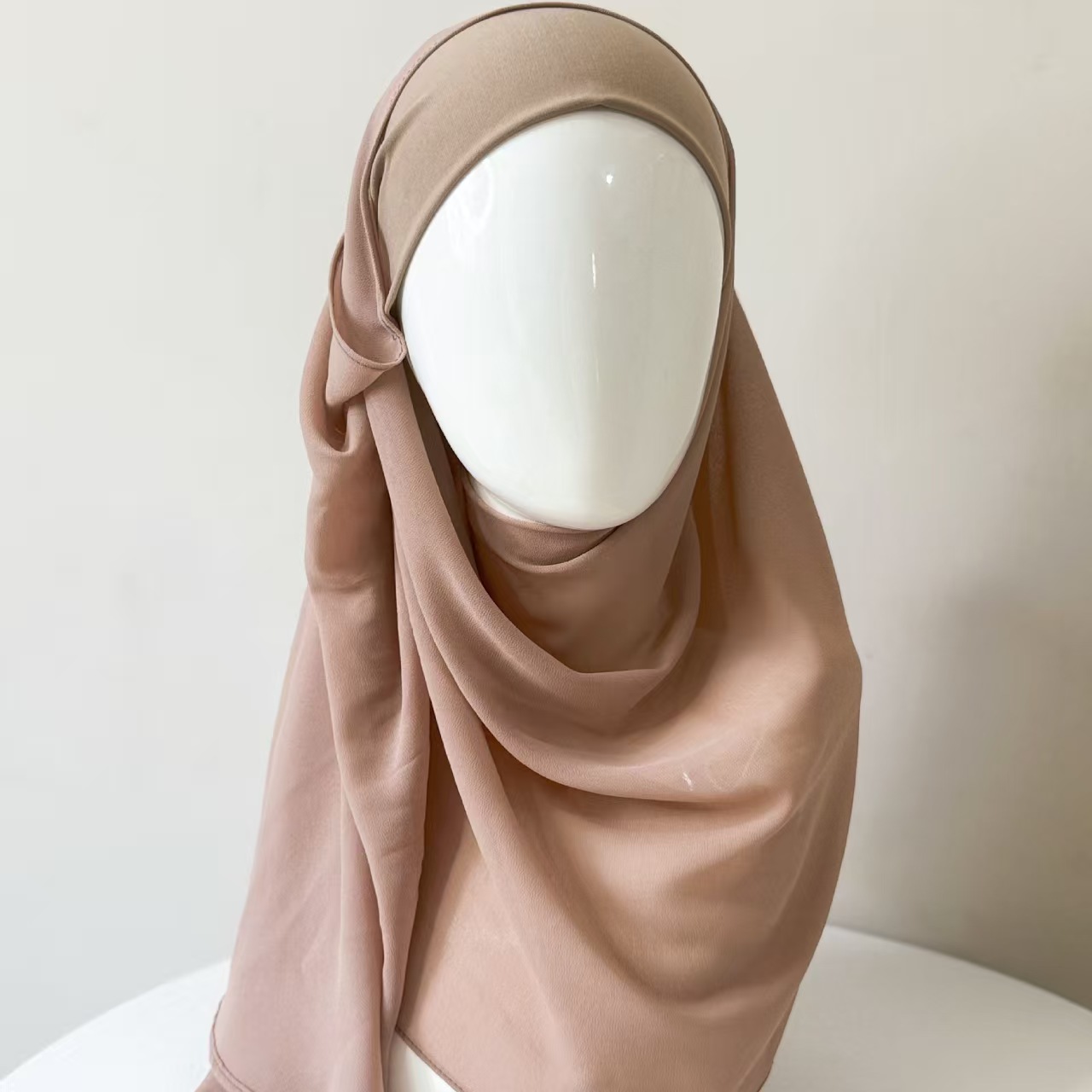 T1407 new strap crystal linen splicing high-density chiffon long scarf Malay Indonesian style convenient scarf all-match