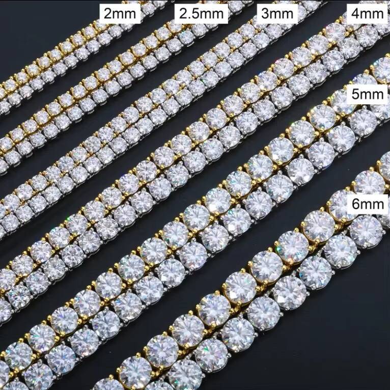 High-quality square Crystal Moissanite Diamond Ring Necklace 925 Silver VVS Moissanite Tennis Chain for Ladies or Gentlemen