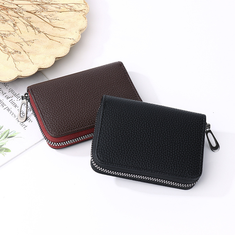 New Accordion Men's Card Case Zipper Wallet Women's Multi-Functional Multi-Card Slot ID Holder