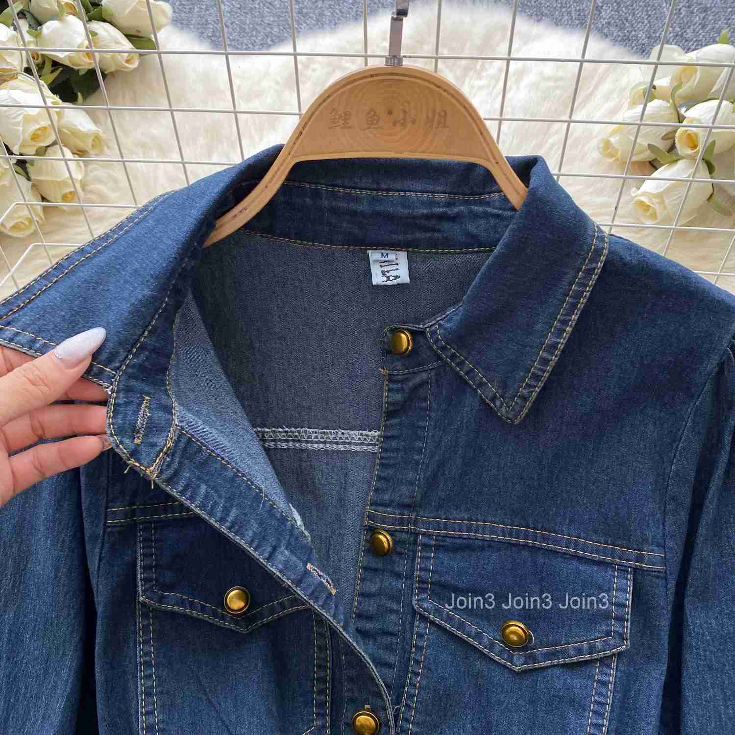 Elegant Polo-neck Vintage Long Sleeve Chic Single Breasted Slim Sashes Cowboy Dresses Korean Office High Street Autumn Clothing