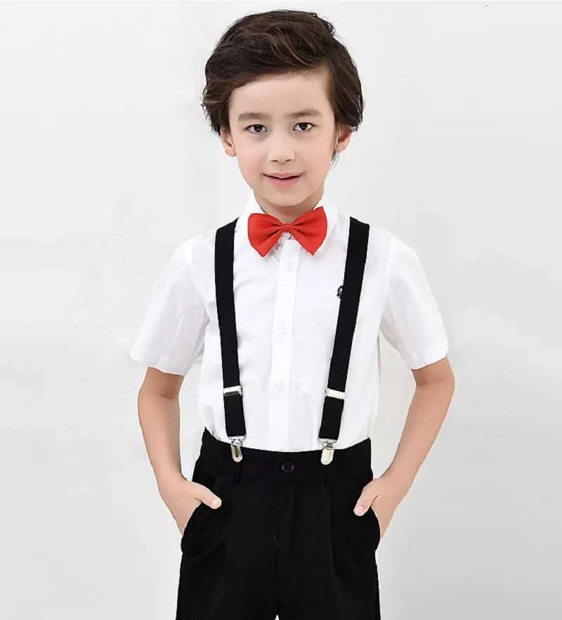 Boys White Shirts for Kids Clothes Solid Cotton Short Sleeve Formal Shirts Teenagers School Uniform 6 8 10 12 14 Years Dresses X250806