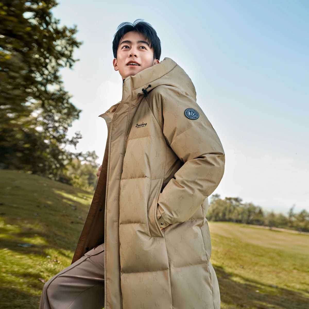 90% down jacket for men by BOSIDENG Winter Jacket Long Duck Down Jacket thick warm outerwear Puffer Jacket hooded warm coat W250806