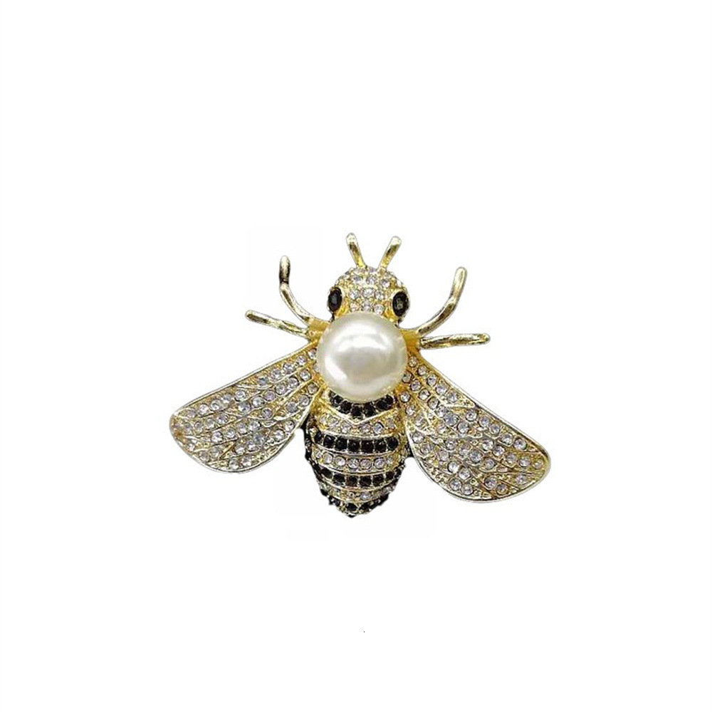 Little Bee Women's Brooch Free Shipping Designer Luxurious Full Diamond Temperament Chest Flower Simple Pearl Pin Fashion Accessory