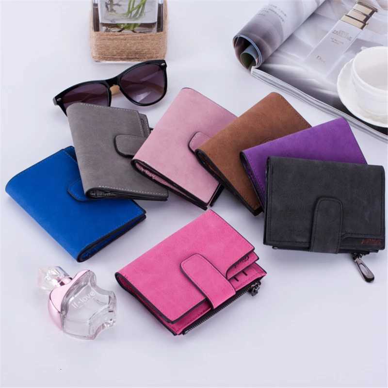 Hot Sale Womens Short Wallets PU Leather Matte Small Casual Coin Purse Zipper Money Bags Hasp Clutch HolderXJ250806