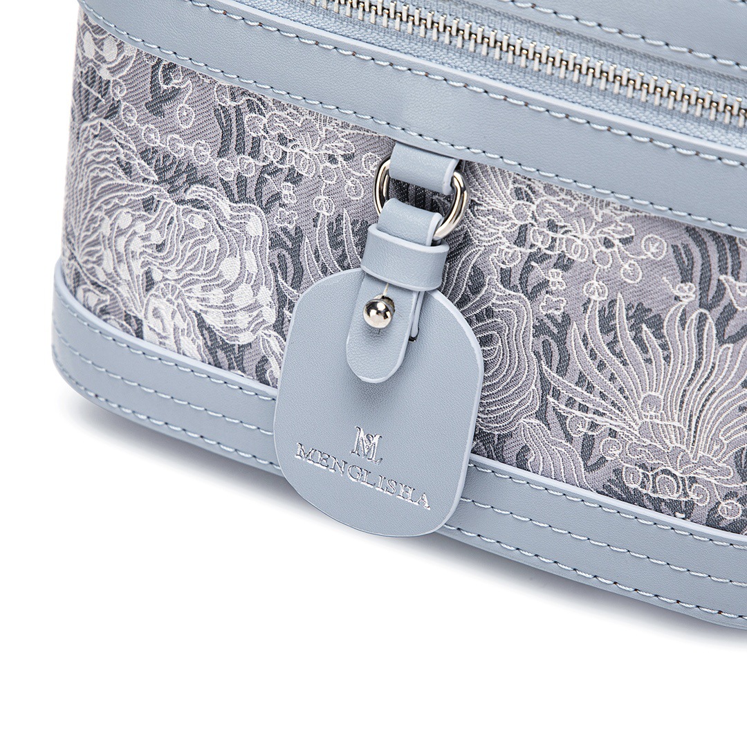 2025 MENG LI SHA Summer New Niche High-End Texture Embroidered Tote Box Bag Women's Commuter Versatile One-Shoulder Crossbody Bag