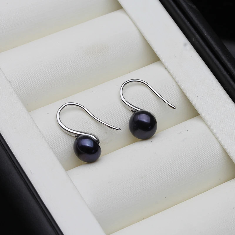 Wedding Gray Natural Pearl Earringsblack Trendy 925 Sterling Silver Freshwater Pearl Earrings For Women 250805