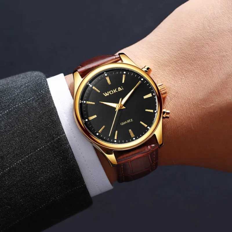 Mens es Top Brand Luxury Quartz for Men Fashion Leather Mens Wristwatch Sports Chronograph Mens Watch W250806