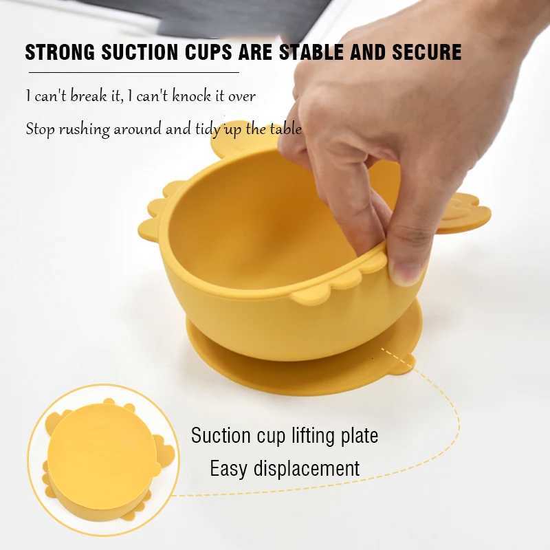 High Quality Feeding Bowl Baby Cartoon Dishes Kid Dining Plate Food Grade Silicone Tableware Suction Cup Bowl BPA Free X250806