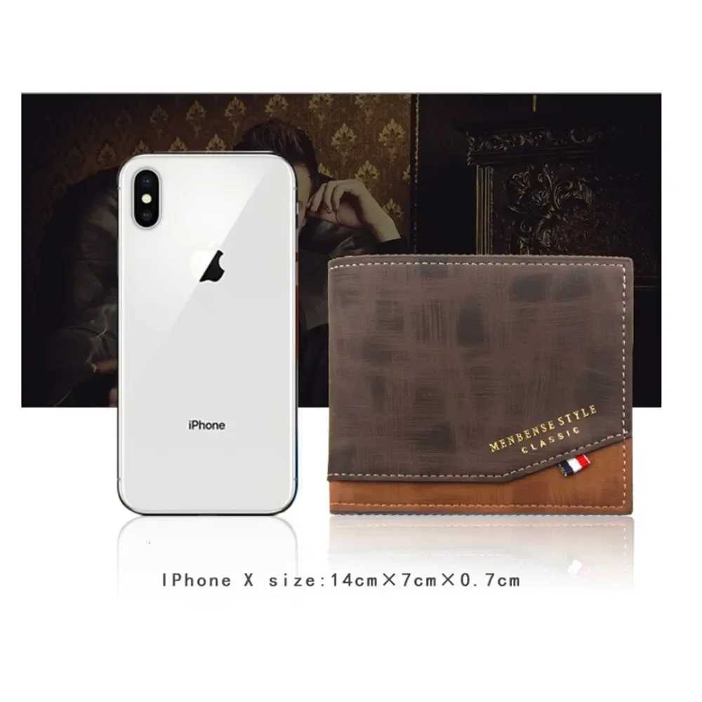 Mens Short Wallets Frosted Large Capacity Leather Wallet Multi-Slot Coin Pocket Photo Holder Small Mens Purses Mens WalletXJ250806