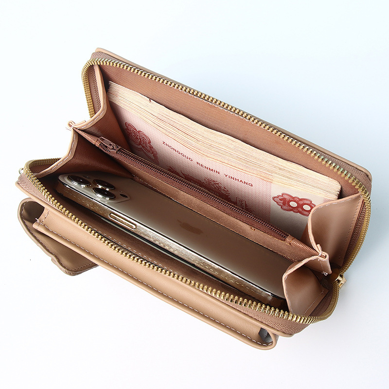 New Women's Wallet Long Style Single Shoulder Crossbody Small Simple Versatile Ins Cute Bear Phone Bag