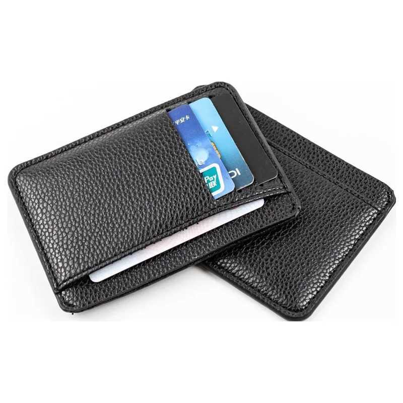 Slim Wallet Purse PU Leather Women Men Card Holder Unisex Zipper Business Card Case Credit Mini Bank Cards Holder Gift WalletXJ250806