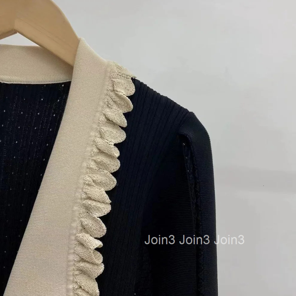 Elegant Black Knitted Dresses New Autumn Women Fashion Lapel Lantern Sleeve Single Breasted Stretch Party Dress 5220350