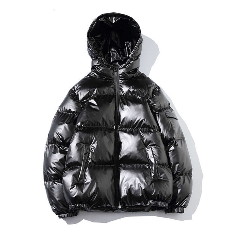 Men's Clothing Teenagers Short Large Size Hooded Trendy Loose Shiny Cotton padded Jacket for Men