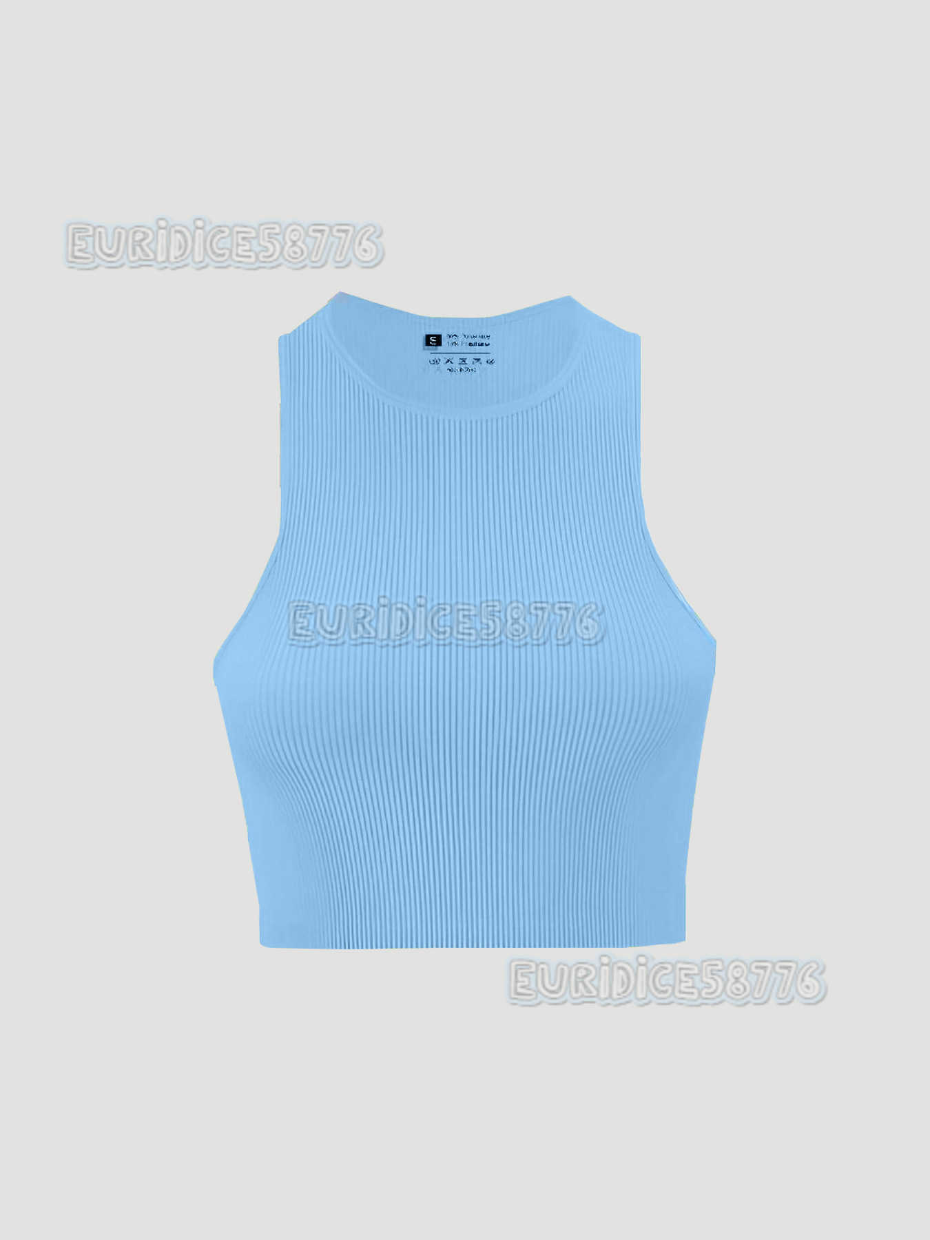 Short Round Neck Tie-dye Solid Color Tank Top Summer Tight-fitting Crop Top Sleeveless Hot Girl Top for Women H250806