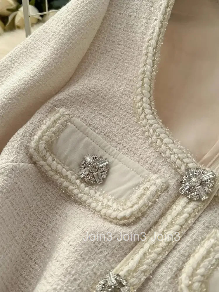 New Autumn Winter Tweed Patchwork Chiffon Long Dresses Womens Square Collar Diamonds Buttons Belt Vintage Pleated Robe Vestidos