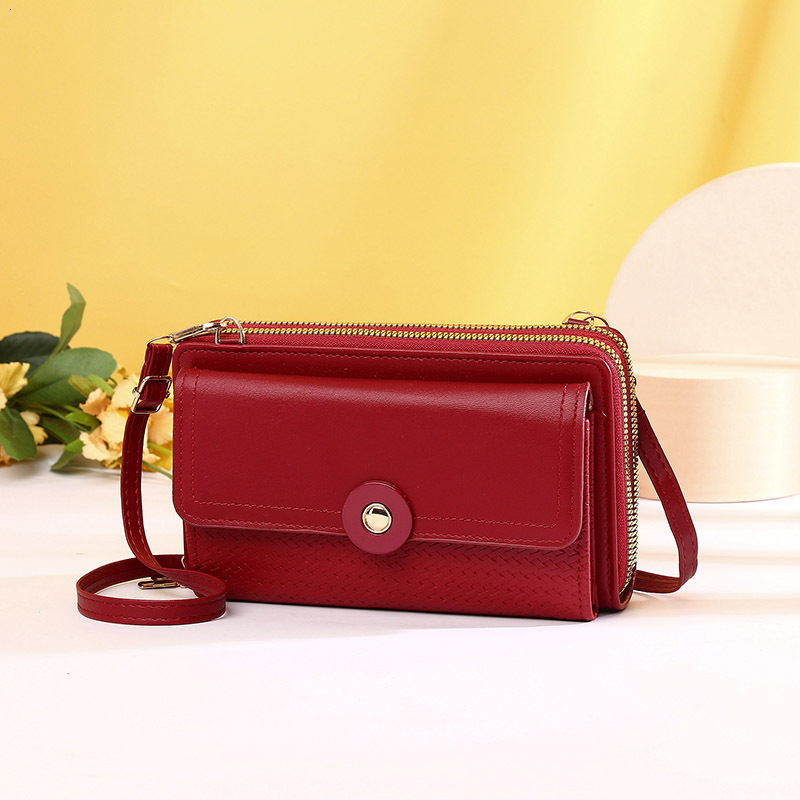 New Double Zipper Crossbody Simple Fashion Horizontal Single Shoulder Small Phone Bag