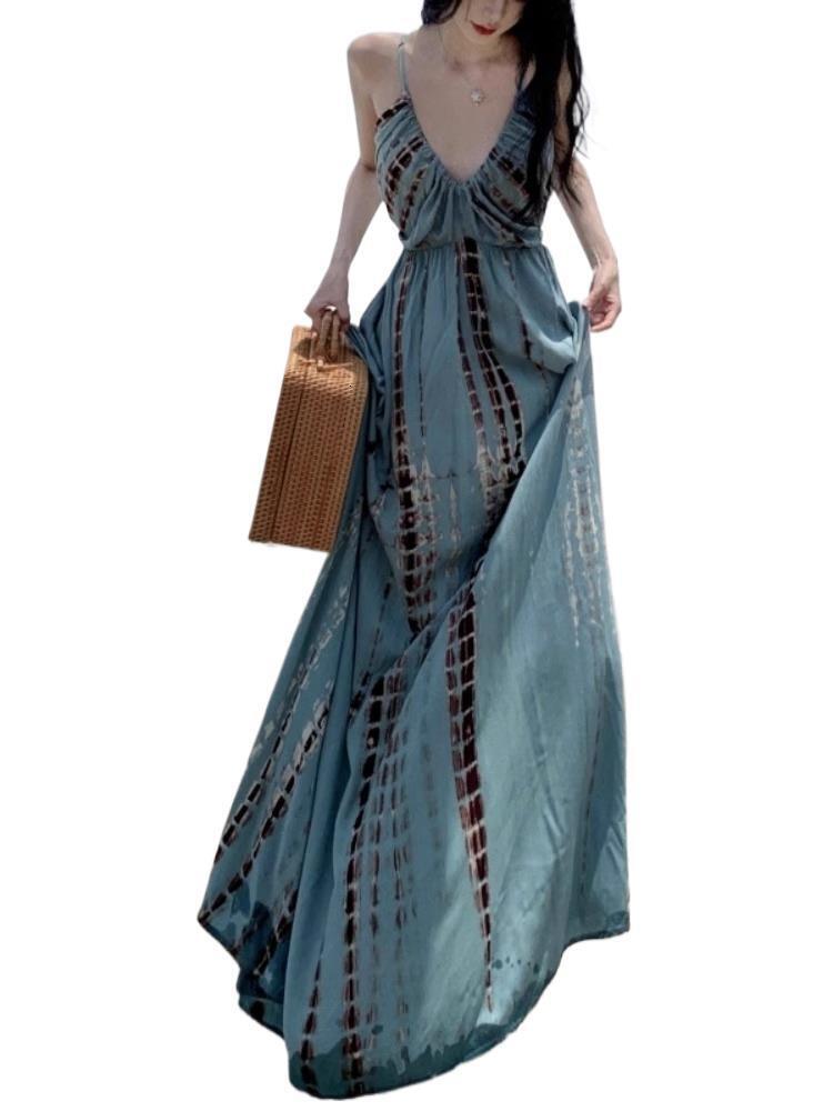 2025 Summer Vacation Dress Women's New Summer fashion French Travel Photo Beach Dress Elegant Long Dress New Designer Dress