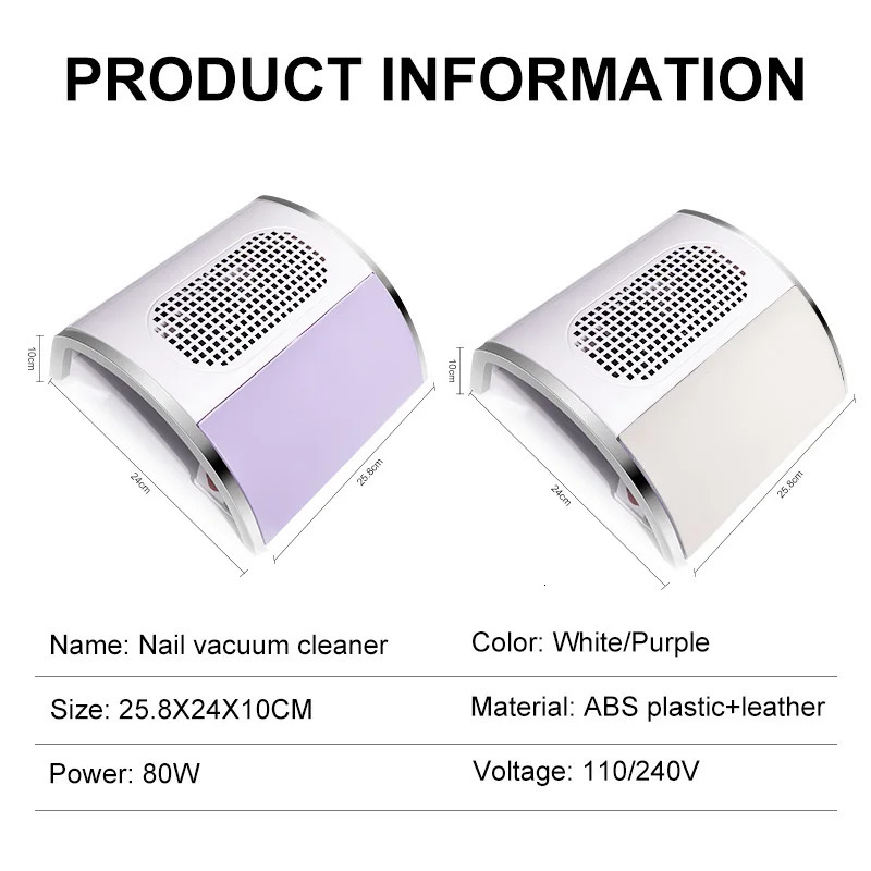 Nail Dust Collector 80W Desktop Dual Fan Vacuum Cleaner High Power Nail Dust Nail Collector With Filter 250729