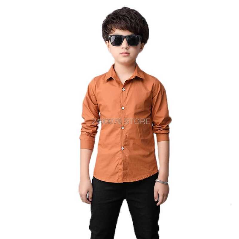 Shirts For Boys Brand Autumn Kids Cotton Shirts Children Clothing Boys Teenage Sports School Uniform Formal Dress Shirts X250806