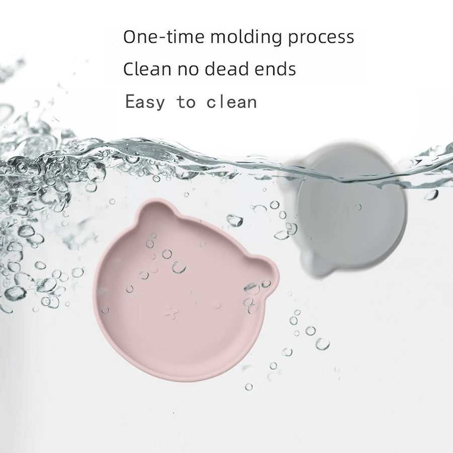 1PC Silicone Baby Dishes Suction Dining Plate Cartoon Bear Shape Baby Plates Eating Training Baby Food Storage Kids Tableware X250806