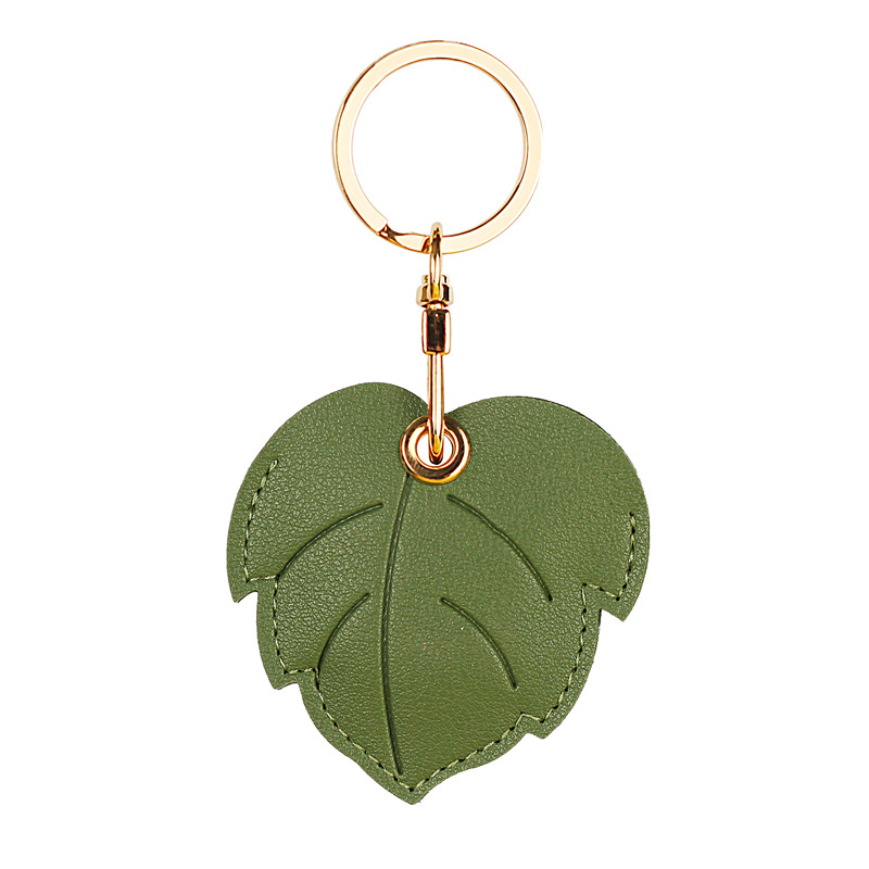 Cute Vegan Leather Keyring with Fruits and Leaves Design