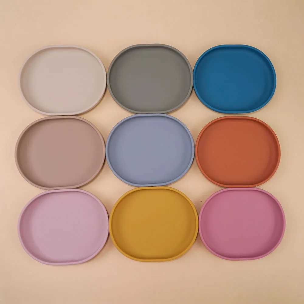 Baby Safe Silicone Dining Plate Suction Cartoon Children Dishes Feeding Toddler Training Tableware Retro Kids Smile Face Plate X2508061