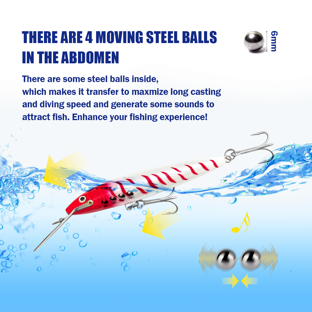 Seasky YD135 30g Trolling Minnow Bait - Durable ABS Material for Deep Water Tuna & Bass Angling