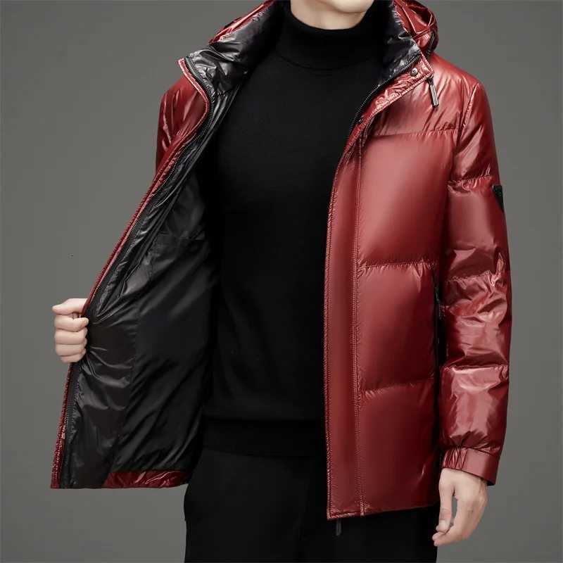 Mens Down Jacket Autumn Winter New Solid Color Thickened Warm Outdoor Travel Hooded Coat Mens White Duck Down Padded Clothing W250806