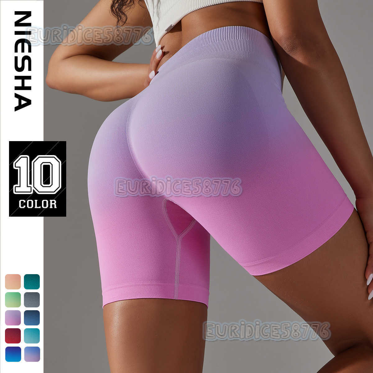 Seamless Tummy Control Pants High Elastic Gradient Color Peach Hip Tight Sports Yoga Pants High Waist Fitness Shorts H250806