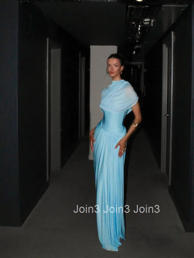 Chic Solid Pleated Hem Patchwork Long Dresses Women Elegant O Neck Full Sleeves Robes Fashion Female Vacation High Street Wear