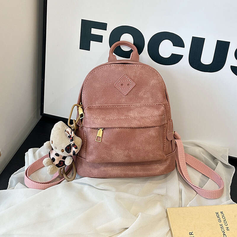 Designer Women's Soft Leather Academy Style Fashionable Multi functional Solid Color Small Backpack, Suitable for Daily Commuting, Travel, and Le