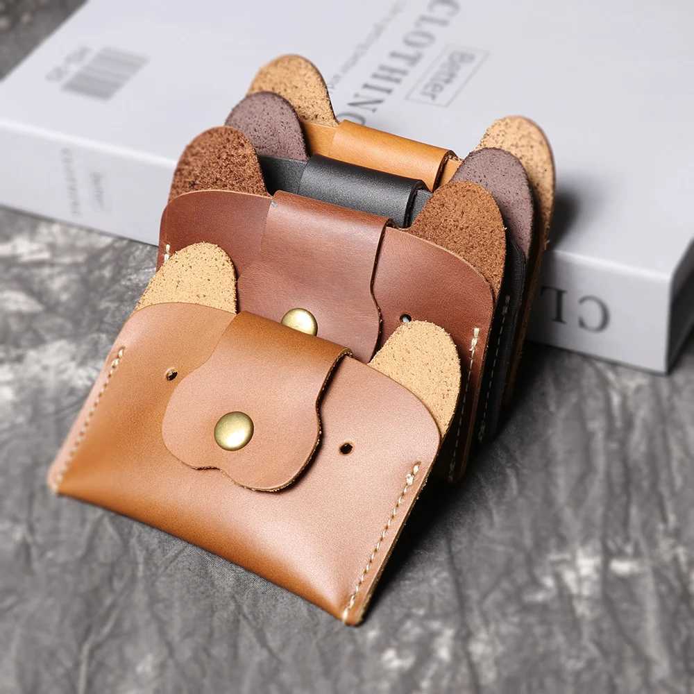 LUOKIR Creative Leather Cartoon Puppy Small Amount of Cash Bag Top Layer Cowhide ID Card Holder Cute Small Card Bag XJ250806
