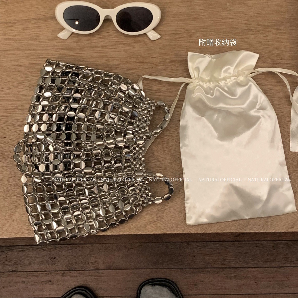 Designer's handmade bead woven handbag 2025 new underarm shoulder crossbody bag